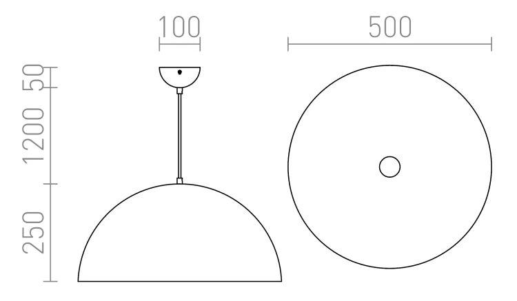 RENDL MONROE 50 wisząca czarna matowa /biała 230V LED E27 30W