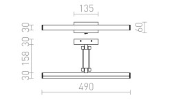 RENDL SWING nad obraz aluminium szczotkowane 230V LED 8W 3000K