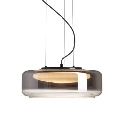 RENDL NAOMI 35 wisząca szkło przydymione/szkło mleczne/czarna 230V LED 18W 3000K