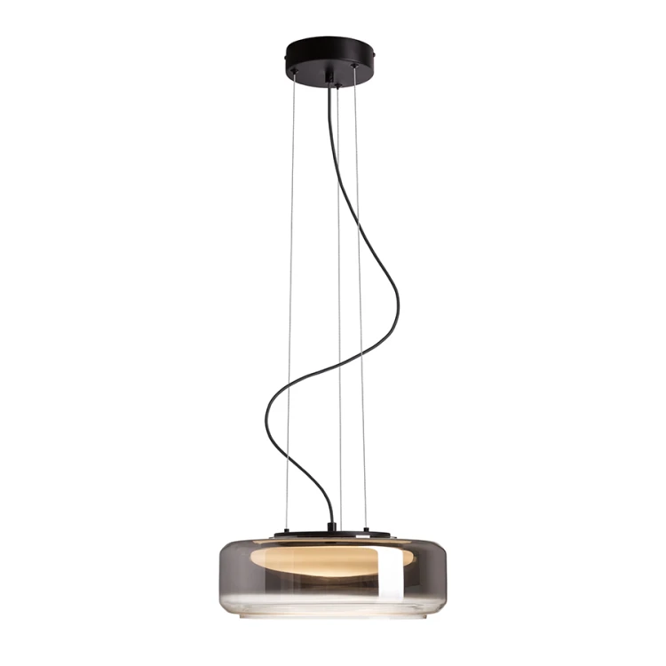 RENDL NAOMI 35 wisząca szkło przydymione/szkło mleczne/czarna 230V LED 18W 3000K