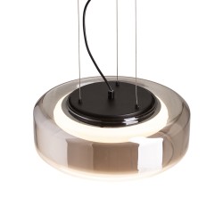 RENDL NAOMI 35 wisząca szkło przydymione/szkło mleczne/czarna 230V LED 18W 3000K