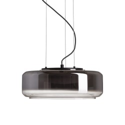 RENDL NAOMI 35 wisząca szkło przydymione/szkło mleczne/czarna 230V LED 18W 3000K