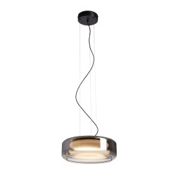 RENDL NAOMI 35 wisząca szkło przydymione/szkło mleczne/czarna 230V LED 18W 3000K