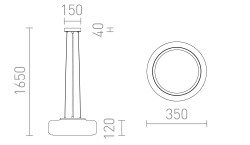 RENDL NAOMI 35 wisząca szkło przydymione/szkło mleczne/czarna 230V LED 18W 3000K