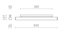 RENDL RIVIER LED 89 ścienna czarna/akryl mleczny 230V LED 30W 3000K