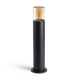 RENDL QUINN 60 podłogowa czarna szkło bursztynowe 230V LED E27 11W IP54