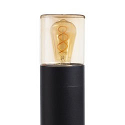 RENDL QUINN 60 podłogowa czarna szkło bursztynowe 230V LED E27 11W IP54