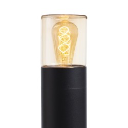 RENDL QUINN 60 podłogowa czarna szkło bursztynowe 230V LED E27 11W IP54