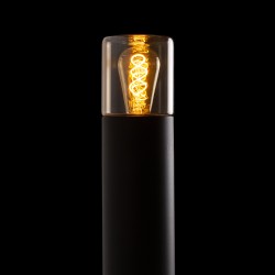 RENDL QUINN 60 podłogowa czarna szkło bursztynowe 230V LED E27 11W IP54