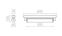 RENDL ROCCA 60 ścienna chrom 230V LED 18W IP44 3000K