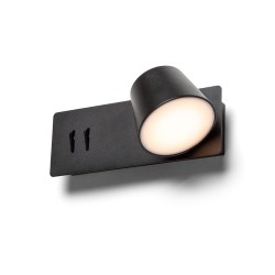 RENDL AMADEUS ściana z podświetleniem czarna 230V LED 4+6W 3000K
