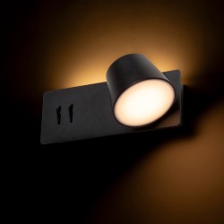 RENDL AMADEUS ściana z podświetleniem czarna 230V LED 4+6W 3000K