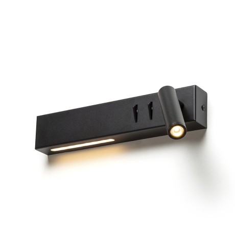 Przejdź do produktu RENDL ODEON ściana z podświetleniem czarna 230V LED 8+3W 30° 3000K