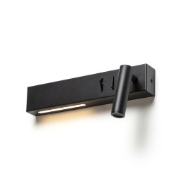 RENDL ODEON ściana z podświetleniem czarna 230V LED 8+3W 30° 3000K
