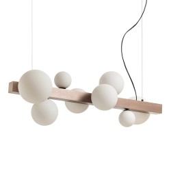 RENDL KASSANDRA wisząca szkło opalowe/brąz szczotkowany 230V G9 8x6W