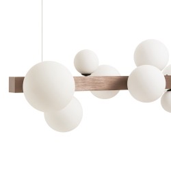 RENDL KASSANDRA wisząca szkło opalowe/brąz szczotkowany 230V G9 8x6W
