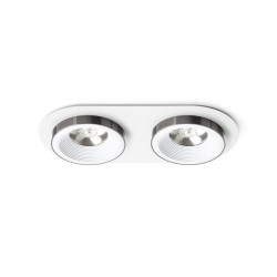 RENDL SHARM R II wpuszczana biała czarny chrom 230V LED 2x10W 24° 3000K