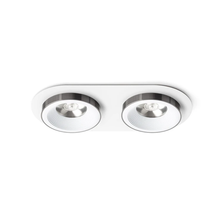 RENDL SHARM R II wpuszczana biała czarny chrom 230V LED 2x10W 24° 3000K