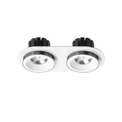 RENDL SHARM R II wpuszczana biała czarny chrom 230V LED 2x10W 24° 3000K