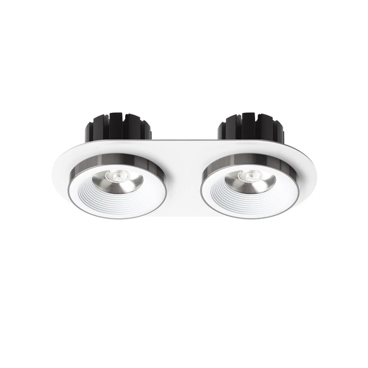 RENDL SHARM R II wpuszczana biała czarny chrom 230V LED 2x10W 24° 3000K