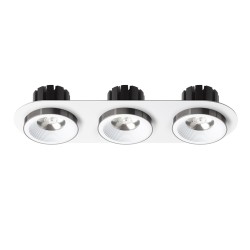 RENDL SHARM R III wpuszczana biała czarny chrom 230V LED 3x10W 24° 3000K