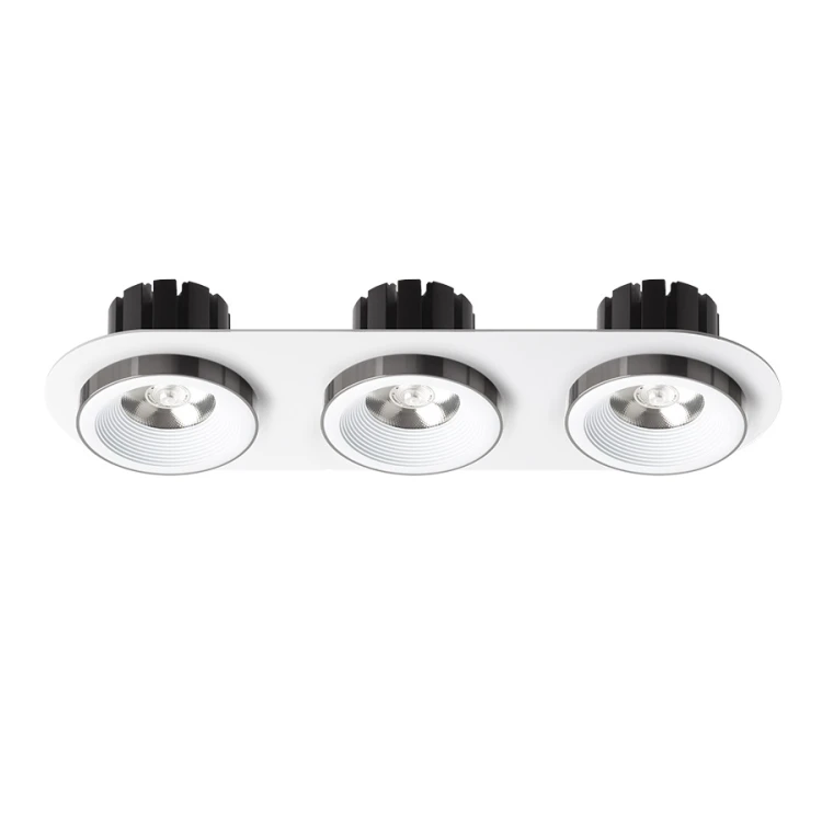 RENDL SHARM R III wpuszczana biała czarny chrom 230V LED 3x10W 24° 3000K