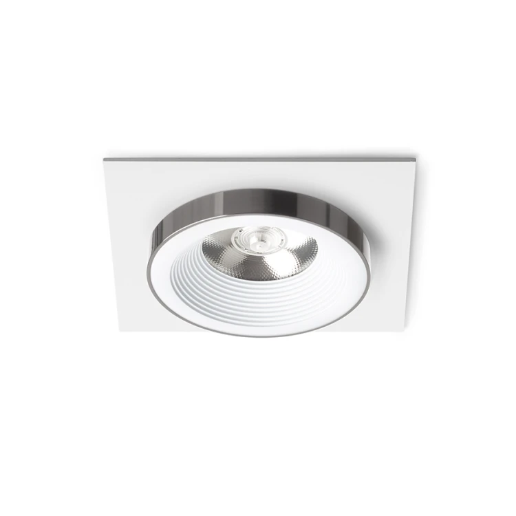 RENDL SHARM SQ I wpuszczana biała czarny chrom 230V LED 10W 24° 3000K