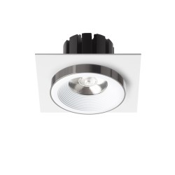RENDL SHARM SQ I wpuszczana biała czarny chrom 230V LED 10W 24° 3000K