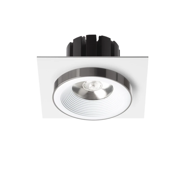 RENDL SHARM SQ I wpuszczana biała czarny chrom 230V LED 10W 24° 3000K