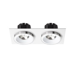 RENDL SHARM SQ II wpuszczana biała chrom 230V LED 2x10W 24° 3000K