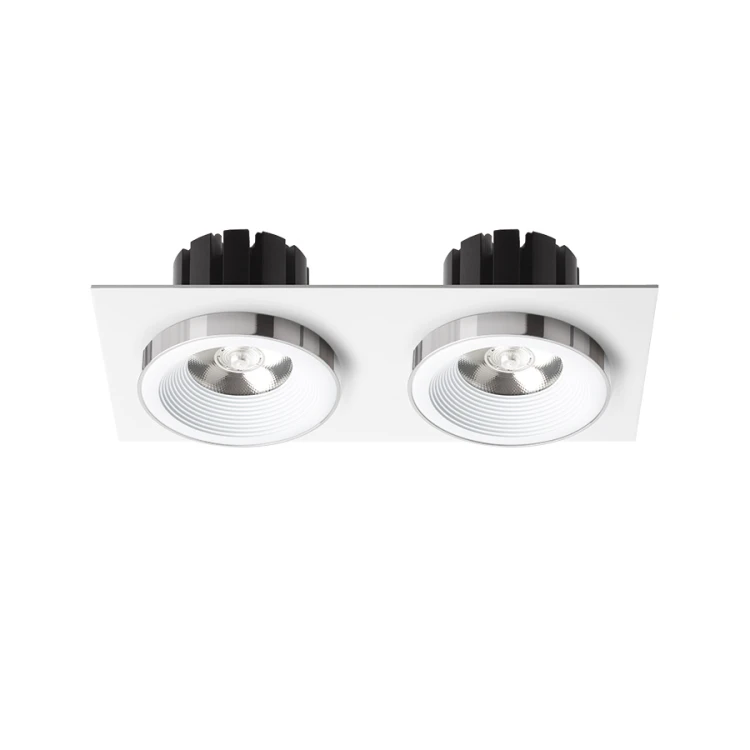 RENDL SHARM SQ II wpuszczana biała chrom 230V LED 2x10W 24° 3000K