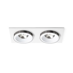 RENDL SHARM SQ II wpuszczana biała czarny chrom 230V LED 2x10W 24° 3000K