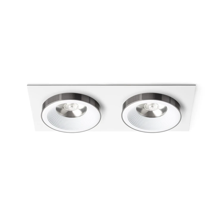 RENDL SHARM SQ II wpuszczana biała czarny chrom 230V LED 2x10W 24° 3000K