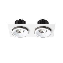 RENDL SHARM SQ II wpuszczana biała czarny chrom 230V LED 2x10W 24° 3000K