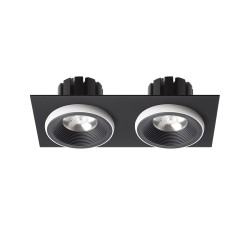 RENDL SHARM SQ II wpuszczana czarna/biała 230V LED 2x10W 24° 3000K
