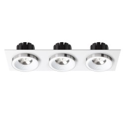 RENDL SHARM SQ III wpuszczana biała chrom 230V LED 3x10W 24° 3000K