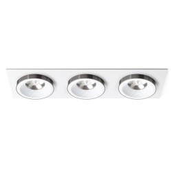 RENDL SHARM SQ III wpuszczana biała czarny chrom 230V LED 3x10W 24° 3000K