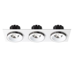 RENDL SHARM SQ III wpuszczana biała czarny chrom 230V LED 3x10W 24° 3000K