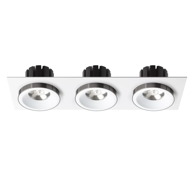 RENDL SHARM SQ III wpuszczana biała czarny chrom 230V LED 3x10W 24° 3000K