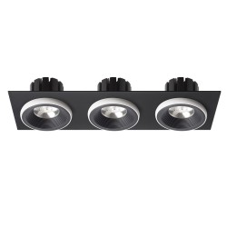 RENDL SHARM SQ III wpuszczana czarna/biała 230V LED 3x10W 24° 3000K