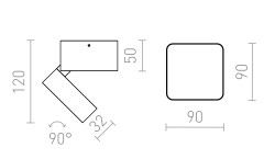 RENDL FLAVIO SQ natynkowa jasno szara 230V LED 6W 110° IP54 3000K