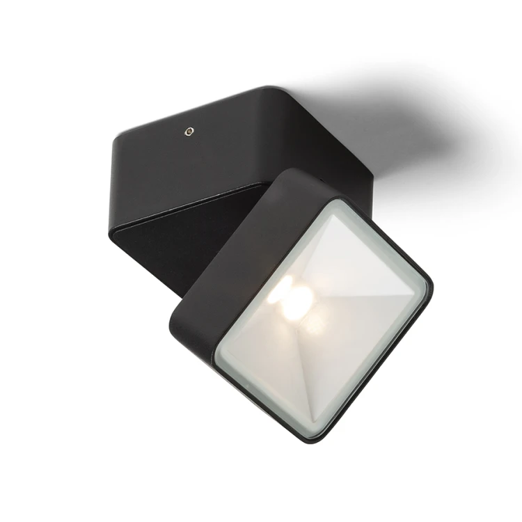 RENDL FLAVIO SQ natynkowa czarna 230V LED 6W 110° IP54 3000K