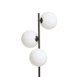 RENDL ETHERIA podłogowa czarna szkło opalowe 230V LED G9 3x7W