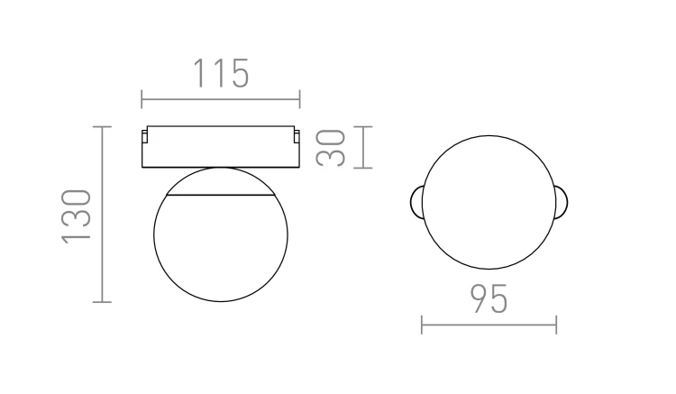 RENDL CIARA 10 dla systemu VEGA/WAVE czarna akryl mleczny 24V= LED 6W 3000K 4000K 5700K