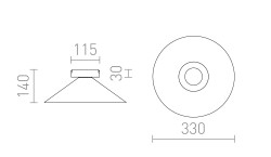 RENDL FLAN 33 wisząca czarna/biała 24V= LED 12W 3000K 4000K 5700K