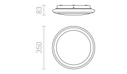 RENDL AREA LED sufitowa szkło opalowe/chrom 230V LED 24W IP44 3000K
