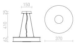 RENDL ASTERI LED wisząca szkło satynowe/chrom 230V LED 35W 3000K
