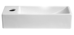 AQUA MINI umywalka ceramiczna 38x14cm, otwór na baterię z lewej strony, biały