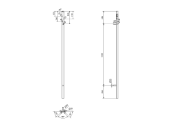 PASADOR elektryczna suszarka na ręczniki, okrągła, 150x1500mm, 30 W, gun metal