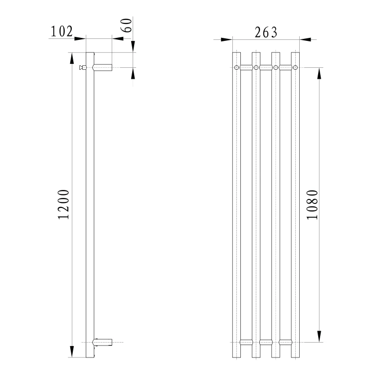 PAPINADO elektryczna suszarka na ręczniki, 263x1200mm, 85 W, złoto mat